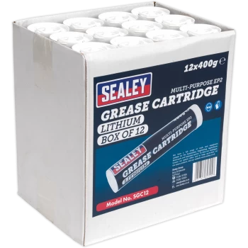 Sealey SGC12 Lithium Grease Cartridges Pack of 12