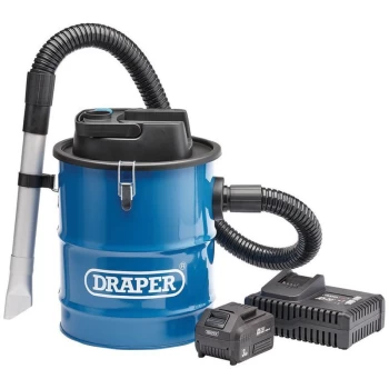 95170 D20 20V Ash Vacuum Cleaner with 1x 3.0Ah Battery & Fast Charger - Draper