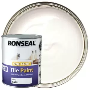 Ronseal One Coat Tile Paint - Satin White 750ml