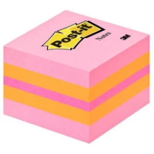 3M Post-It Notes Mini Cube Pink 51 x 51mm