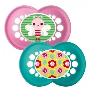 MAM Yummy Bugs 6+M Soother - Pink and Green