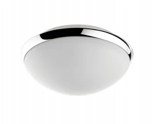Wickes Glass and Chrome Cora Dome LED Ceiling Light - 12W
