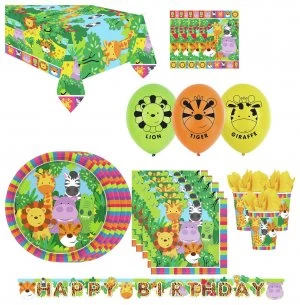 Jungle Animals Party Pack for 16 Guests