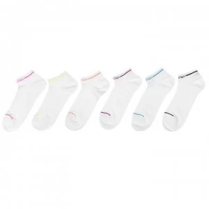 Calvin Klein 6 Pack Trainer Socks Ladies - White