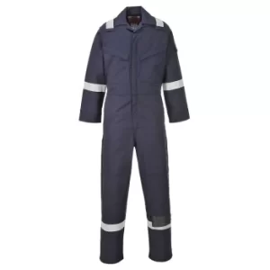 Biz Flame Mens Aberdeen Flame Resistant Coverall Navy Blue 50" 32"