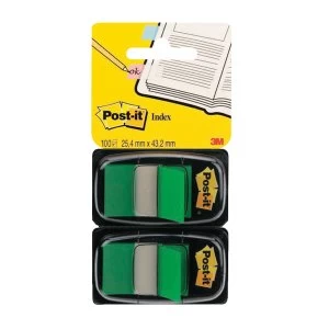 Post it Index Dispenser Green Pack of 2x50 680 G2EU