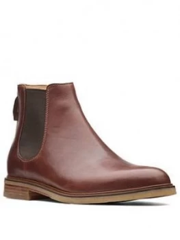 Clarks Clarkdale Gobi Suede Chelsea Boots - Mahogany