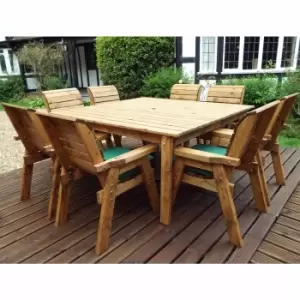 Charles Taylor Eight Seater Square Table Set with Parasol, Green