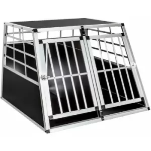 Dog crate double - dog cage, puppy crate, dog travel crate - 97 x 90 x 69,5cm - black