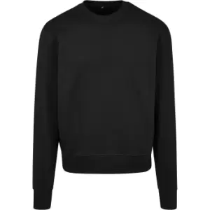 Build Your Brand Unisex Adults Premium Oversize Crew Neck Sweatshirt (M) (Black)