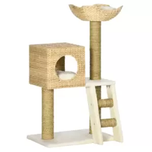 PawHut Cat Tree for Indoor Cats - Natural Finish