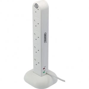 Draper 10 Socket Surge Protected Tower Extension Lead 2m