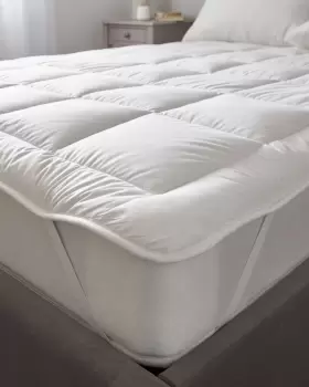 Cotton Traders Feels-Like-Down Mattress Topper in White