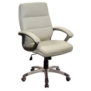 Eliza Tinsley Medium-Back Leather-Effect Executive Armchair - Cream