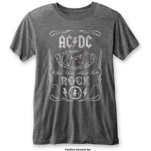 AC/DC - Cannon Swig Unisex Small T-Shirt - Grey
