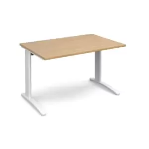 Office Desk Rectangular Desk 1200mm Oak Tops With White Frames 800mm Depth TR10
