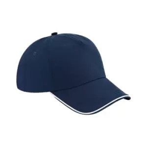 Beechfield Authentic Piped 5 Panel Cap (One Size) (French Navy/White)