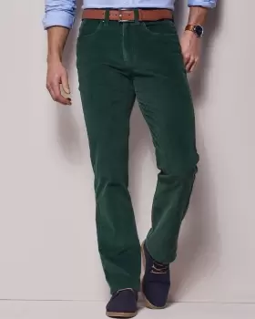 Cotton Traders Mens Stretch Cord Jeans in Green