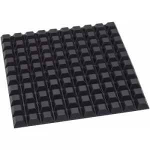 310039 Flat Square Rubber Feet 12.7 x 12.7 x 6.0 - Black - Sheet Of 100 - R-tech