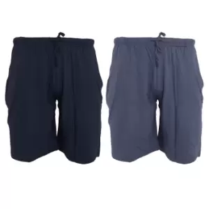 Tom Franks Jersey Lounge Shorts (2 Pack) (MEDIUM) (Navy/Denim Blue)