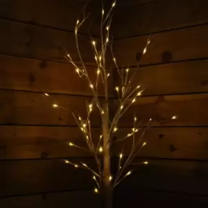 2.4m (8ft) Christmas Outdoor Birch Tree with 136 Warm White LEDs