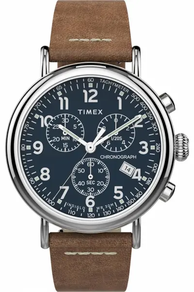 Timex Timex Standard Chronograph 41Mm Leather Strap Watch