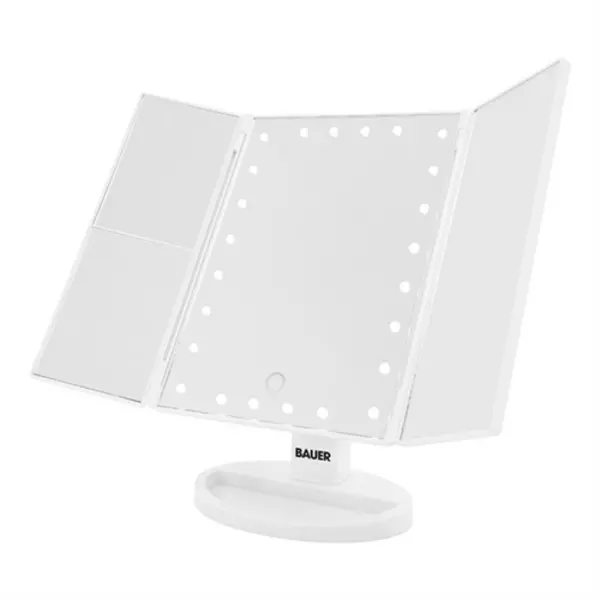 Bauer Foldable Compact LED Mirror - White 62169