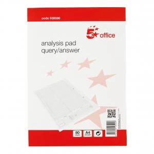 5 Star A4 80gm2 Analysis Pad QueryAnswer Accounting 53 Weeks White
