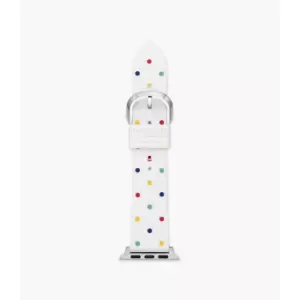 Kate Spade New York Womens Multi-Dot Silicone Band For Apple Watch, 38/40/41Mm - White
