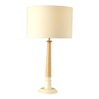 The Lighting and Interiors Group Oslo Wooden Table Lamp - Cream