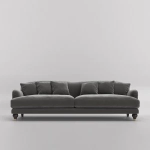 Swoon Holton Velvet 3 Seater Sofa - 3 Seater - Granite