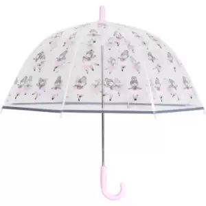 X-Brella Childrens/Kids Ballerina Dome Umbrella (One Size) (Clear/Pink)