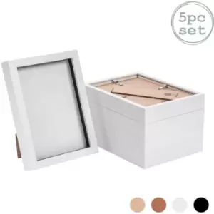3D Box Photo Frames - A5 (6 x 8') - White - Pack of 5 - Nicola Spring