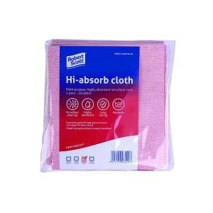 Robert Scott Hi-Absorb Microfibre Cloth Red Pack of 5 103986RED