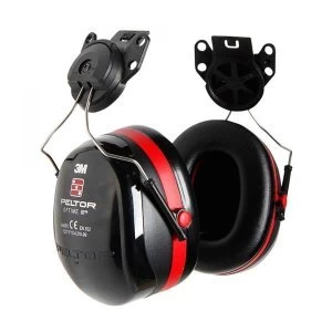 3M PELTOR Optime III H540P3E Helmet Mounted Ear Defender Headset SNR34 Black Red