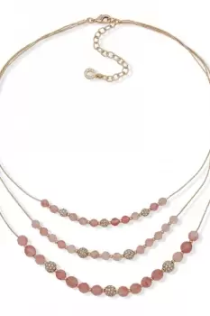 Ladies Anne Klein Jewellery NK 16" 3ROW FRONTAL-GLD/CHERRY/CRY Necklace 01N00236