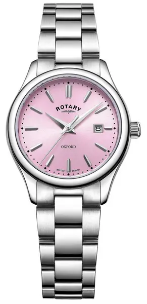 Rotary LB05092/76 Womens Oxford Pink Dial Stainless Watch