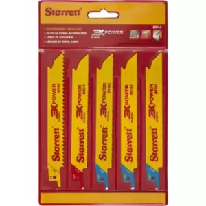 Starrett Assorted Reciprocating Saw Blades - 152mm (5 Pack) (SA290)