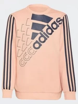 adidas Essentials Logo Sweatshirt (gender Neutral), Pink/Blue, Size 11-12 Years