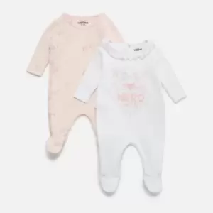 KENZO Newborn Set Of 2 Sleepsuits - Pale Pink - 6-9 months
