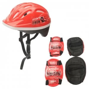 Cosmic Bike Helmet and Pad Set Childrens - Red/Black