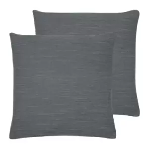 Evans Lichfield Dalton Twin Pack Polyester Filled Cushions Charcoal