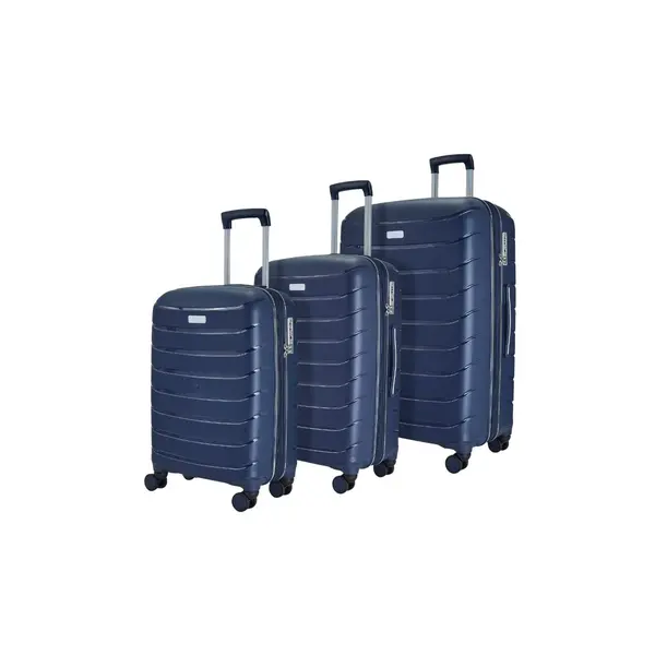 Rock Luggage Prime Set of 3 Suitcases Navy