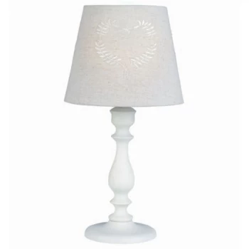The Lighting and Interiors Group Woburn Wooden Table Lamp - Cream