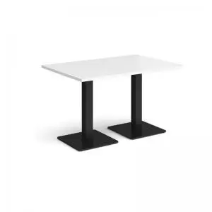 Brescia rectangular dining table with flat square Black bases 1200mm x