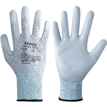 Cut Resistant Gloves, Pu Coated, Grey, Size 10 - Uvex