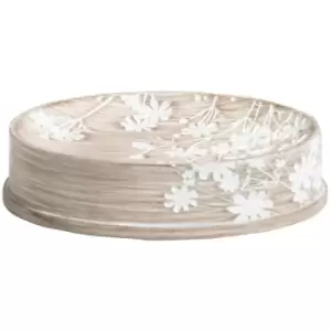 Linen Soap Dish - Beige/White