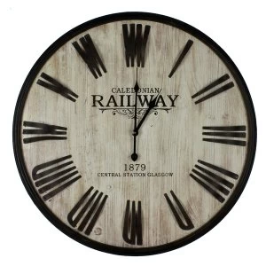 Railway Hometime Wood Effect/Metal Wall Clock