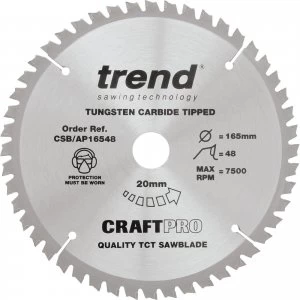 Trend CRAFTPRO Aluminium and Plastic Cutting Saw Blade 165mm 48T 20mm