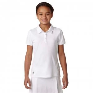 adidas Golf Polo Shirt Junior Girls - White